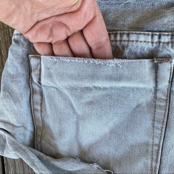 One Teaspoon Bandits Distressed Denim Short Shorts Button Fly Faded Gray Sz 28 - Picture 9 of 15